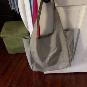 J jill grey leather tote in excellent condition